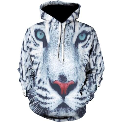 King of Animals Tiger Printed Hooded Sweatshirts Tops Men/Women Funny Casual Hoody 3D Hoodies Fashion Streetwear Hip Hop shirts