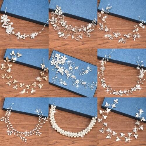 Pearl Rhinestone Women Headband Hair Accessories For Women Wedding Accessories Bride Tiara Headband Hair Jewelry Hairband