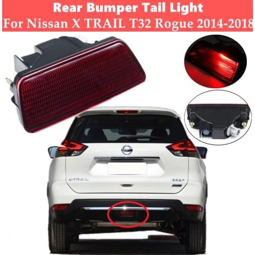1PCS Rear Bumper Tail Light Red Fog Lamp Brake Center Reflector For Nissan X TRAIL T32 Rogue 2014 2015 2016 2017 2018 with bulbs