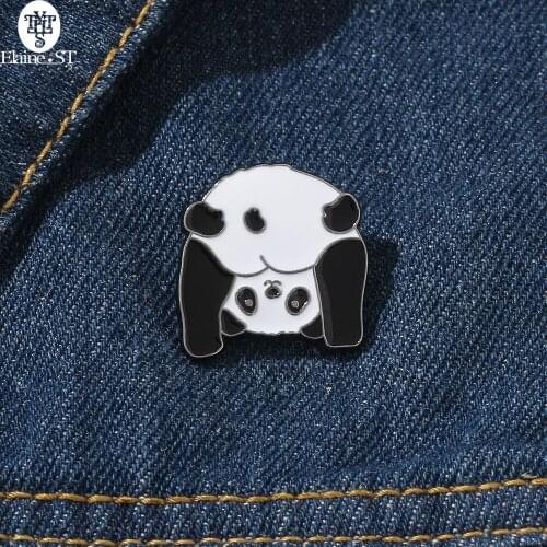 Wholesale Panda Enamel Pin Animal Hairpin Jacket Bag Brooch Badge Jewelry Gift For Friends