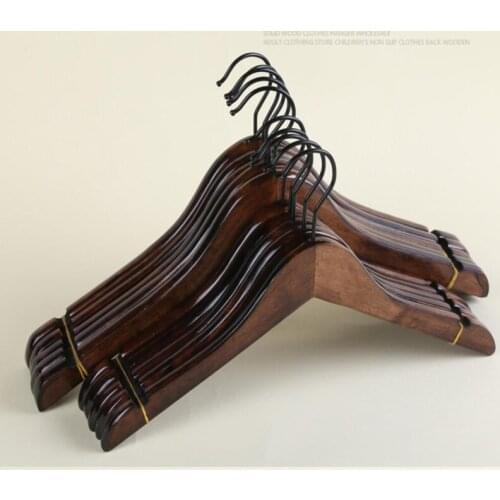 10pcs/lot 32cm/38cm Solid wood adult clothes rack clothing shop childrens skid proof clothes rack