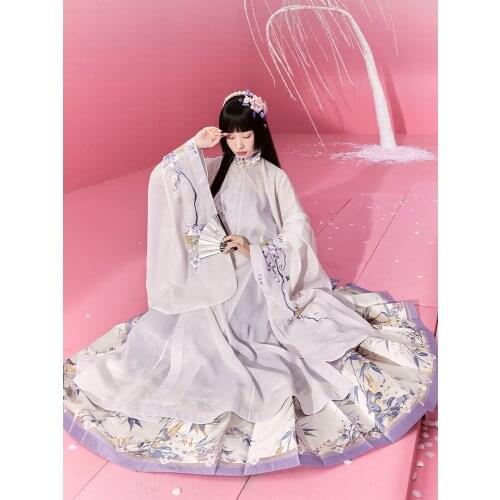 2021 chinese elegant ming dynasty hanfu costume oriental style exquiste gown embroidery retro folk dance dress festival outfit