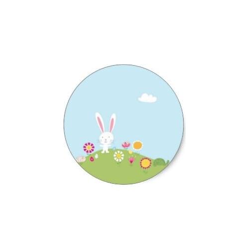 3.8cm Cute Kids Easter Bunny Stickers