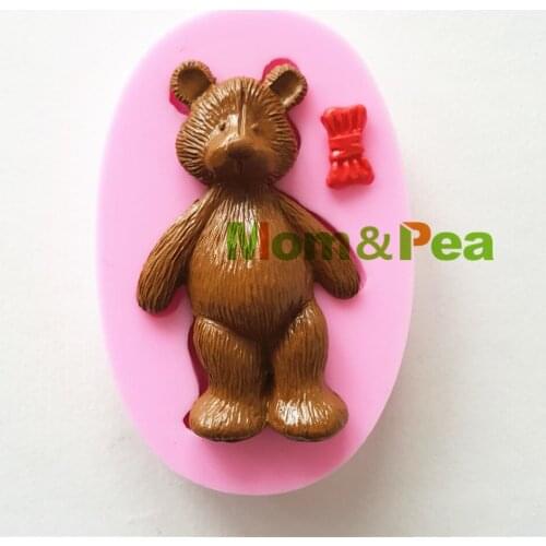 Mom&Pea 1208 Free Shipping Bear Silicone Mold Cake Decoration Fondant Cake 3D Mold Food Grade