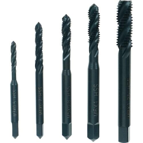 5Pcs/lot HSS Machine Screw Thread Metric Plug Tap Drill Set M3 M4 M5 M6 M8 High Quality