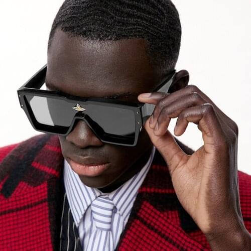 Oversized PC Frame Eyeglasses Men Unique Square Sunglasses Women Colored Sun Glasses Trend Clear Lens Versatile Glasses UV400