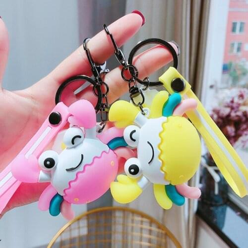 New creative cartoon Epoxy hairy Hairy crab crab keychain personality trend doll key chain bag pendant small gifts