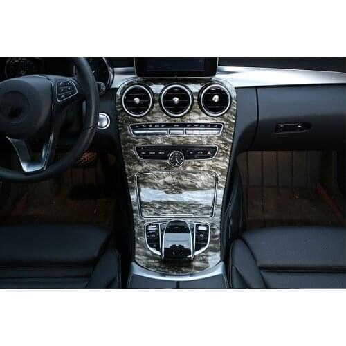 For Mercedes Benz C GLC Class W205 2015-2017 Marble Grain ABS Center Console Gear Panel Trim car accessorie