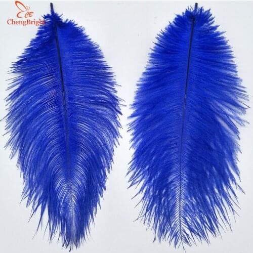 ChengBright 500Pcs/Lot Royal blue Ostrich Feathers For Crafts 15-70CM Carnival Costumes Party Home Wedding Decorations Plumes