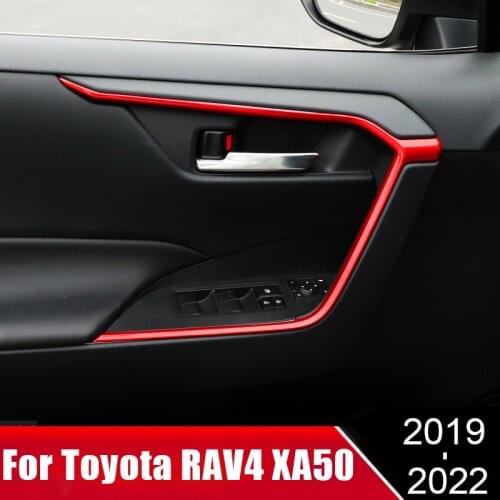 For Toyota RAV4 XA50 2019 2020 2021 ABS Car Interior Moulding Lift Armrest Decorative Door Bowl Strip Trim Cover Accessories