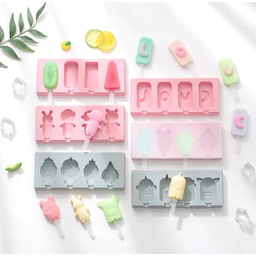 Hand-made ice cream silicon rubber mold with lid DIY ice cream mould Ice cube ice box