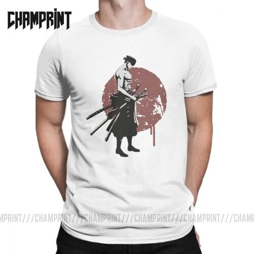 Men T-Shirts Zoro Roronoa T Shirts One Piece Funny Pure Cotton Tee Shirt Short Sleeve Anime Comics Harajuku Tops Summer
