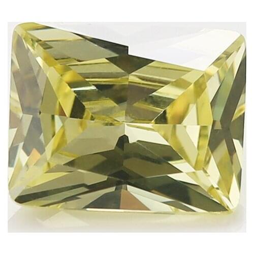 50PCS 3x4~13x18mm Rectangle Shape Princess cut Olive Loose cz stone Synthetic Gems Cubic Zirconia For DIY Jewelry Stone