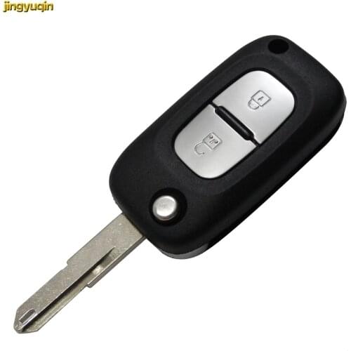 Jingyuqin 10pcs 2 Buttons Remote Flip Folding Car Key Shell for Renault Car Key Case Cover Car-styling