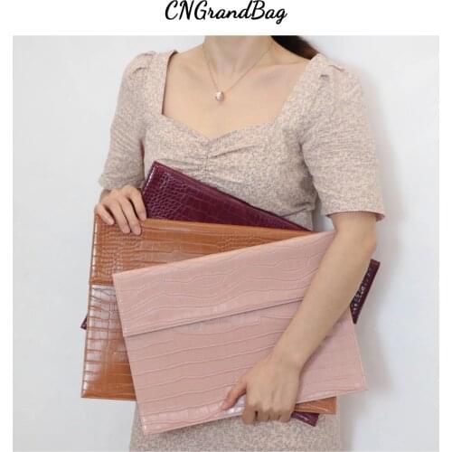 Classic Women Men PU Leather Crocodile Laptop Sleeve Bag for Macbook 13" 15" Air Pro Retina PC Protective Pouch