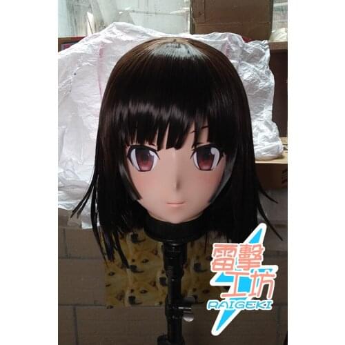 KM9123) Handmade Female Resin Crossdress Outfit Cosplay Japanese Anime Role Play Sengoku Nadeko Kigurumi Mask Crossdresse