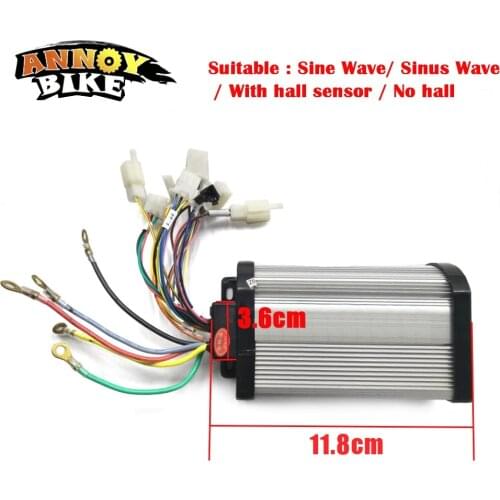 BLDC Controller 36V/48V 350W 450W Auto Recognition Sine Wave/ Sinus Wave / No Hall Sensor Controller for Ebike/ Tricycle
