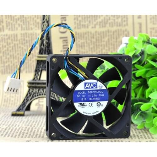The original AVC DS07015T12U 12V0.70A 7CM 70*70*15 4 pin PWM large volume CPU fan