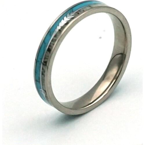 Fashion Jewelry Men Stainless Steel Turquoise & Antler Rings For Women