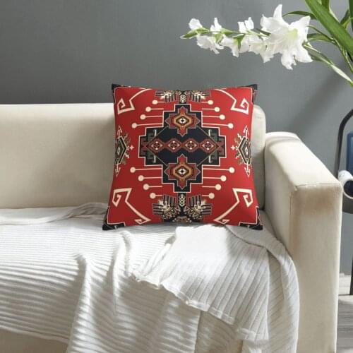 Geometric Red Ethnic Pattern pillowcase printed cushion cover sofa waist pillow pillow cover