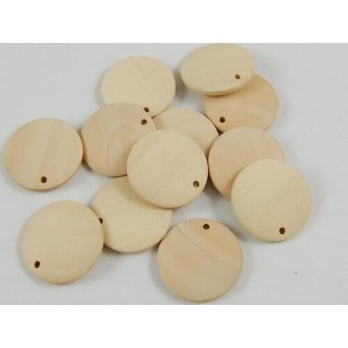 New 15-50MM Nature Wood Chips Charms Unfinished Geometric Round Wooden Beads for Earrings Jewelry Making DIY Decorative Pendant