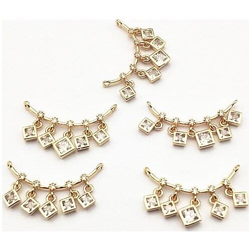 New arrival! 20x19mm 30pcs Cubic Zirconia /Copper Connector for Hand Made Necklace DIY parts,Jewelry Findings & Component