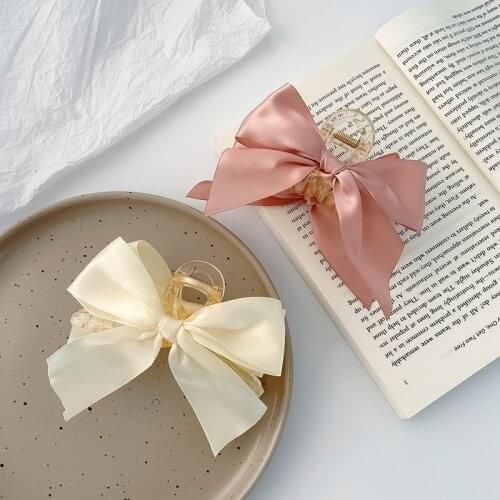 The New Bow Catch Clip The Back Of The Head Catch The Chuck Hair Shark Clip Girl Simple Temperament Hairpin Hair Accessories