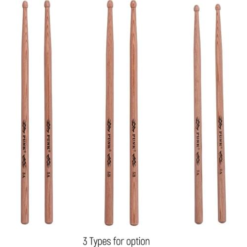 One Pair of Drumsticks Wooden Drum Sticks Hickory Wood Drum Set Accessories 5A/ 5B/ 7A 3Sizes for Option