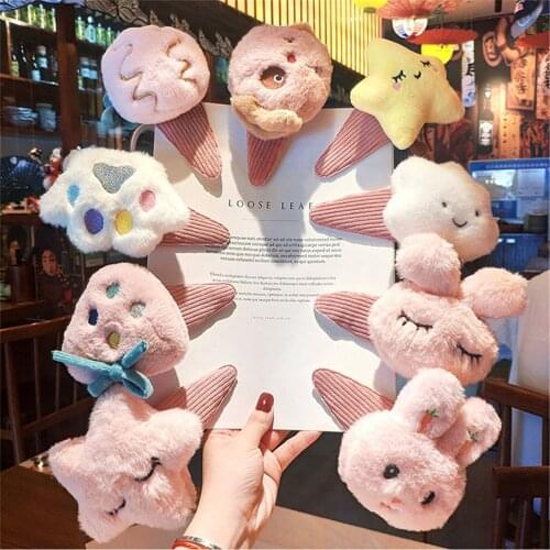 Children Girl Kids BB Hair Clips Hairpin Big Cute Korean Japan Cartoon Animal Fruits Fall Winter Head Wear Accessories Wholesale