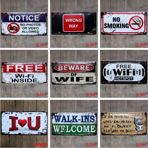 Beware Of Free Wifi Tin Signs Notice No Photos Or Video Smoking Metal Poster Vintage Home Wall Decoration License Plate YQZ011
