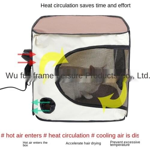 Portable collapsible pet drying box tent hair dryer cat cage dog bathing beauty house bag pet drying room pet car bag dog tent