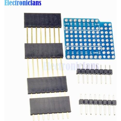 ProtoBoard Shield For WeMos D1 Mini Double Sided Perf Extension Board Compatible for Arduino