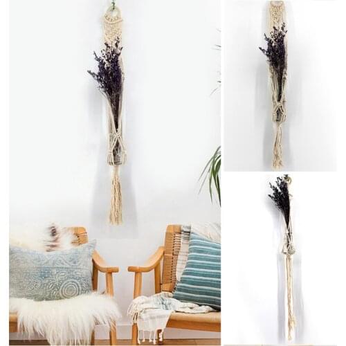 Macrame Plant Hanger Cotton Rope Indoor Outdoor Hanging Planter Basket Net Pocket Home & Garden Decoration