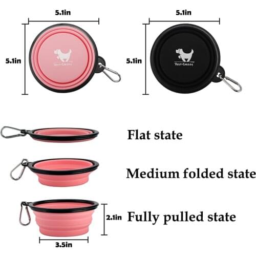 1pcs Portable Collapsible 350Ml/1000Ml Pets Food Bowl Pet Shop Dogs Cat Water Bowl Dish for Traveling Camping Walking