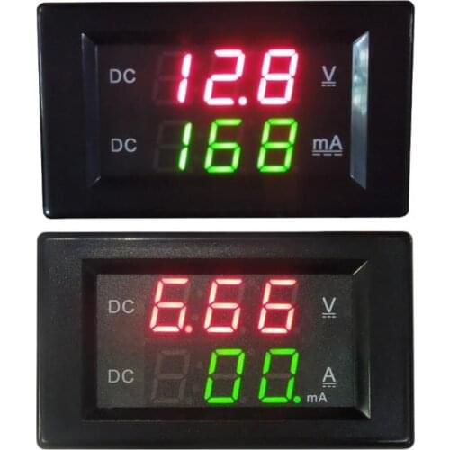DC 100V 20A Dual Digital Voltmeter Ammeter Volt Amp Tester Gauge Meter Red+Green LED L15