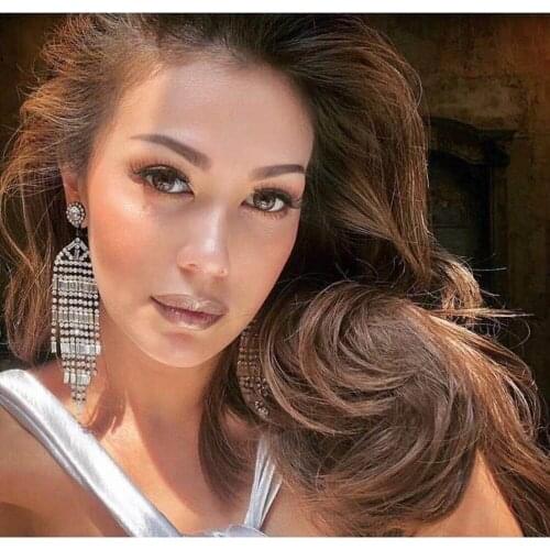 Rongho brand Crystal Tassel Long earrings for women Wedding earring Hiphop brincos jewelry boucle d'oreille femme 2019