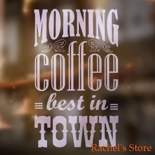 Retail Coffee Shop Cafe Window Lettering Sticker Removable Vinyl Decal Decor