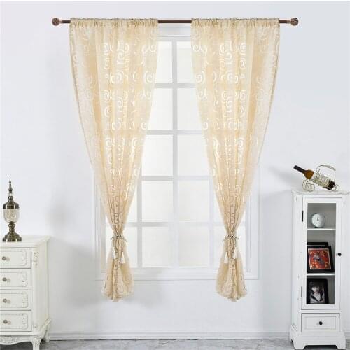 Lychee Peony Printed Half Shading Window Tulle Curtains Voile Curtain for Living Room Modern Window Curtains