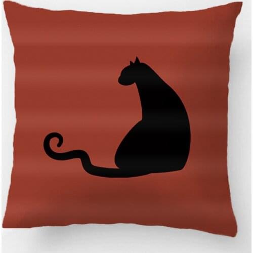 Sitting Black Cat Profile Throw Pillow Case Decorative Cushion Cover Pillowcase Customize Gift By Lvsure For Car Sofa Seat