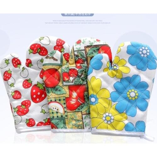 1Pc Cute Non-slip Flower Random Cotton Fashion Nordic Kitchen Cooking Microwave Dutch Gloves Baking BBQ Oven Mitts Accessories