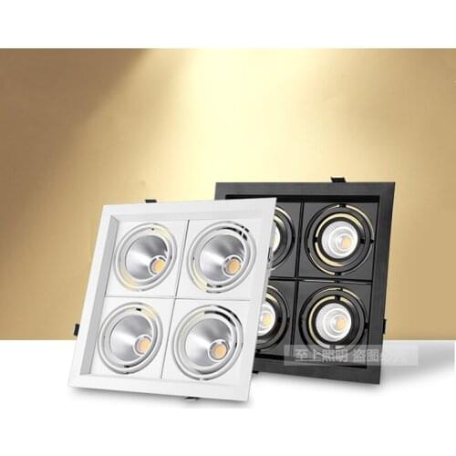 Super bright square dimmable led cob ceiling spotlight 40W/48W AC85-265V ceiling recessed light indoor lighting