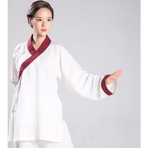 Tai Chi Uniform Woman Hanfu Line Martial Art Clothes Tai Chi Skirt Wushu Set Include Top And Pants