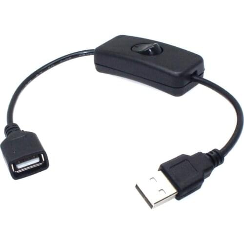 USB Cable New 28cm USB 2.0 A Male to A Female Extension Extender Black Cable With Switch ON OFF Cable