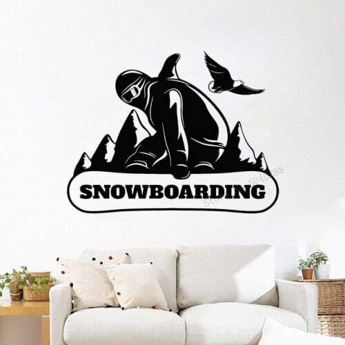 Snowboarding Wall Decal Vinyl Stickers Gifts Silhouette Winter Sport Home Decor Bedroom Mountain Vinyl Murals Wallpaper LL1092