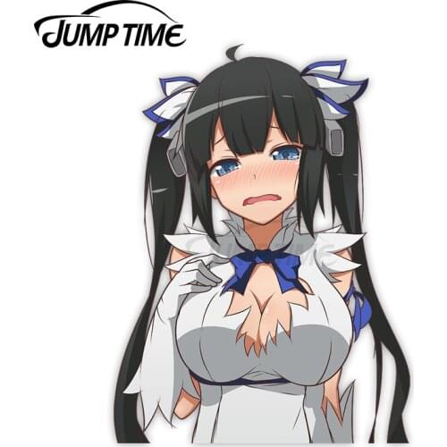 Jump Time 13 x 11.8cm For Dan Machi Hestia Anime Car Bumper Decal Windows Car Stickers Personality Creative Decoration