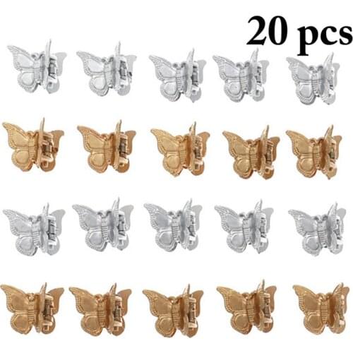 20pcs Metal Butterfly Hair Clips Grip Claw Barrettes Mini Clamps Jaw Hairpin Headdress Hair Styling Accessories Tool