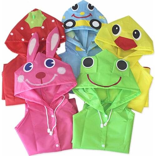 1PC Cute Cartoon Animal Style Waterproof Kids Long Raincoat For Children Rain Coat Rainwear Rainsuit Student Poncho Rain Jacket