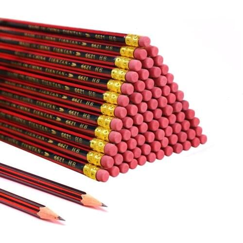 10pcs/20pcs/30pcs / Lot Sketch Pencil Wooden Lead Pencils HB Pencil with Eraser for Children Learn Drawing Pencil Pencil Cute