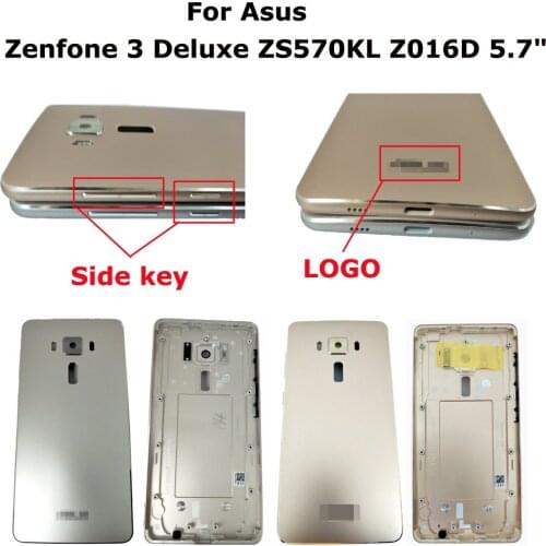 100% Orig New 5.7" For Asus Zenfone 3 Deluxe ZS570KL Z016D Rear Back Door Housing Battery Door Cover + Side Key