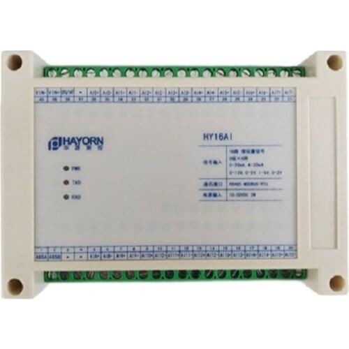 16 channel analog input MODBUS module voltage current to 485 magnetic coupling isolation 0.1% accuracy HY16AI